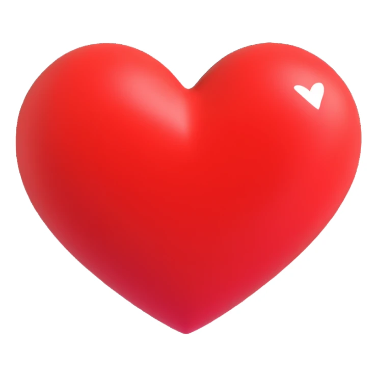 red heart with a shine 3D emoji sticker