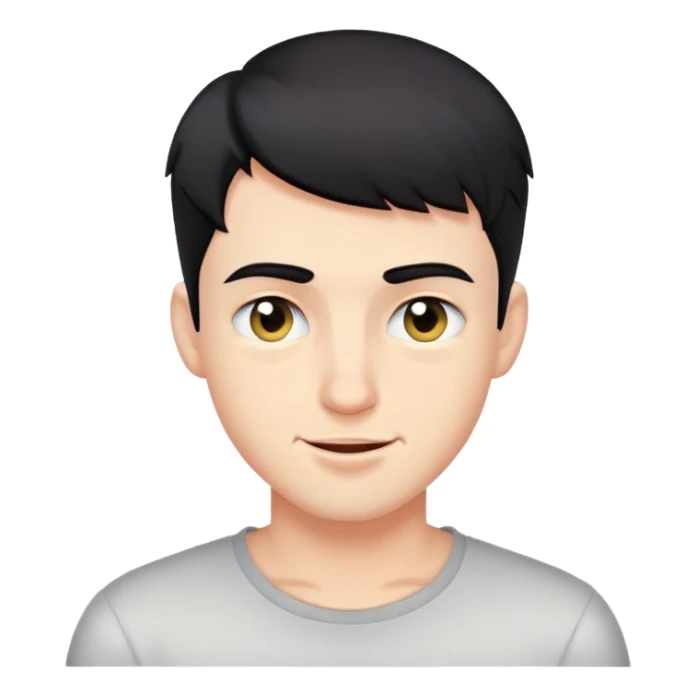 Short black haired male winking, young man with short black hair winking one eye sticker