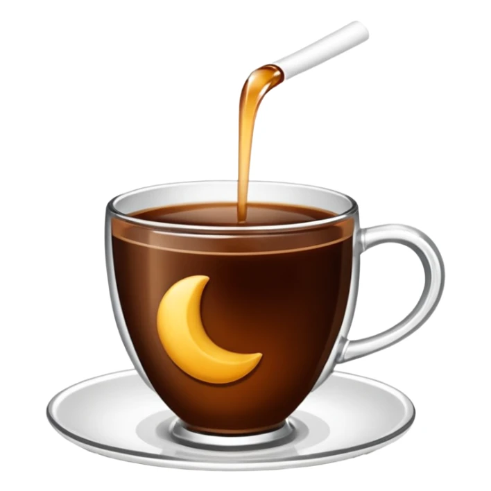 Cam bir bardak içinde siyah çay var sticker