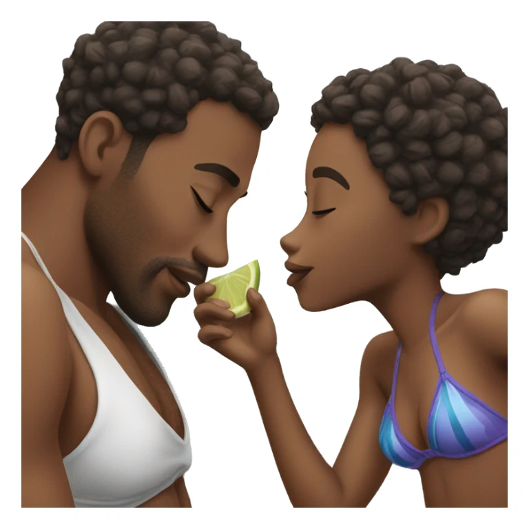 Black men kissing in bikinis sticker