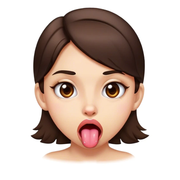 grossed out tongue out brunette pretty girl sticker