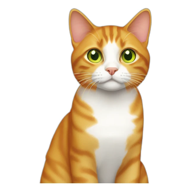 between yellow and green eyed orange tabby cat with white in her sticker