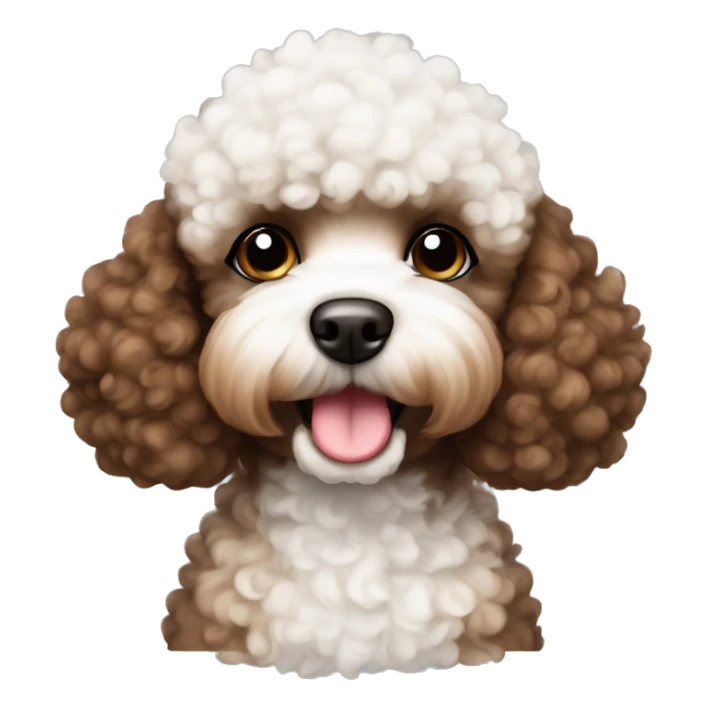 a brown black white and tan toy poodle  sticker