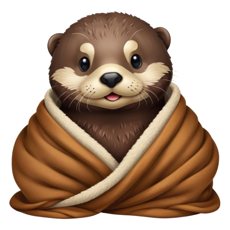 Sea otter cozy in blanket  sticker