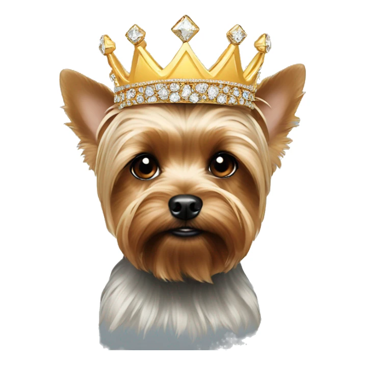 Yorkie's head in a crown of diamonds sticker