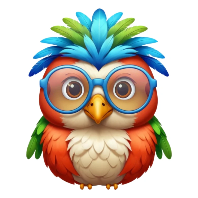cool colorful bird with glassess sticker