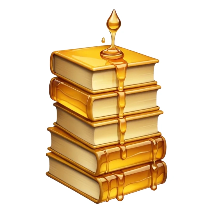 Stack of books made out of honey  sticker