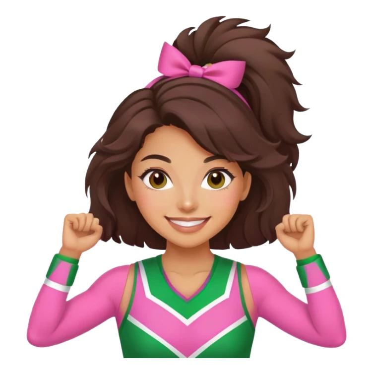 Latino woman cheerleader in pink and green sticker