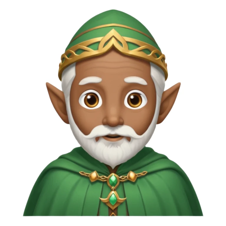 Wise elf with white beard, brown skin and cape sticker