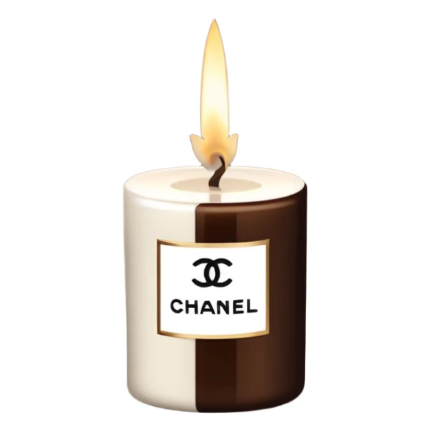 Dark Brown and white Chanel Candle sticker