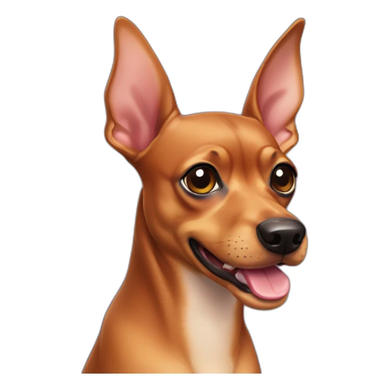 13 year old minature pinscher with piece of left ear missing sticker