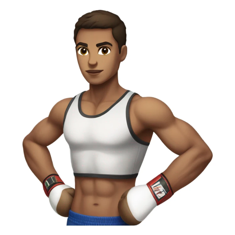 Tall brunette boxer with hazel eyes and muscular sticker