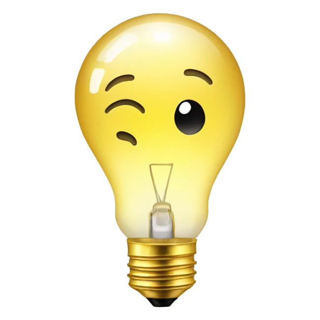 light bulb on with gold srew sticker