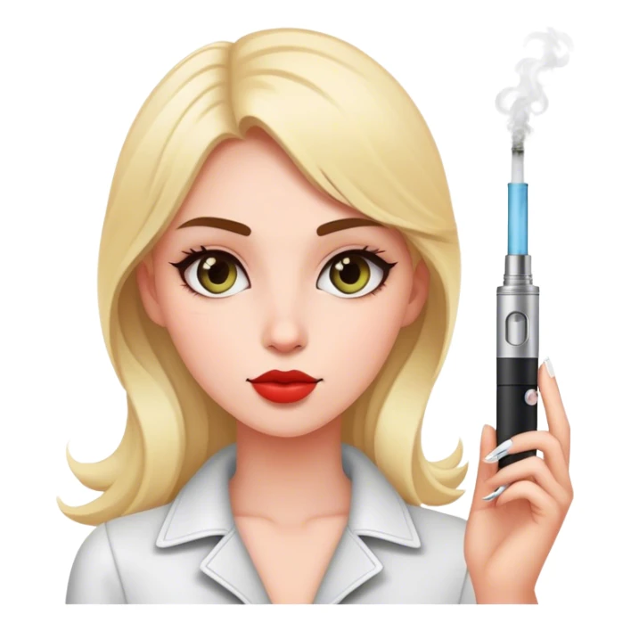 A girls holds an electronic cigarette sticker