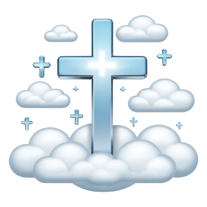 Make a emoji of a floating cross in the sky sticker