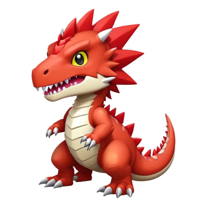 Cute Baby Chibi Digimon-Tyrantrum-Tyrunt-hybrid (full body) sticker