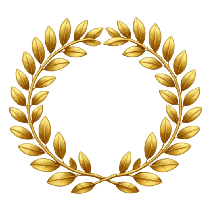 A golden laurel wreath shining with elegant metallic leaves. sticker