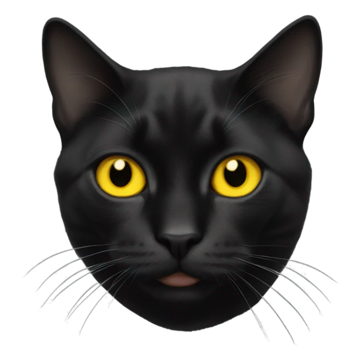 realistic black smoke cat with yellow eyes sticker