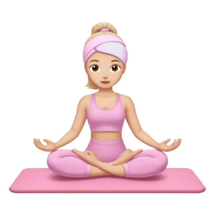 Girl doing Pilates with baby pink set sticker