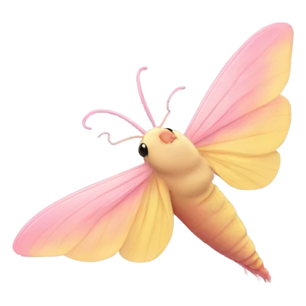 Rosy maple moth side profile with no mouth  sticker