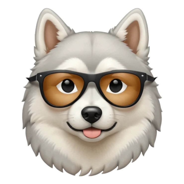 white/grey husky dog with black sunglasses sticker