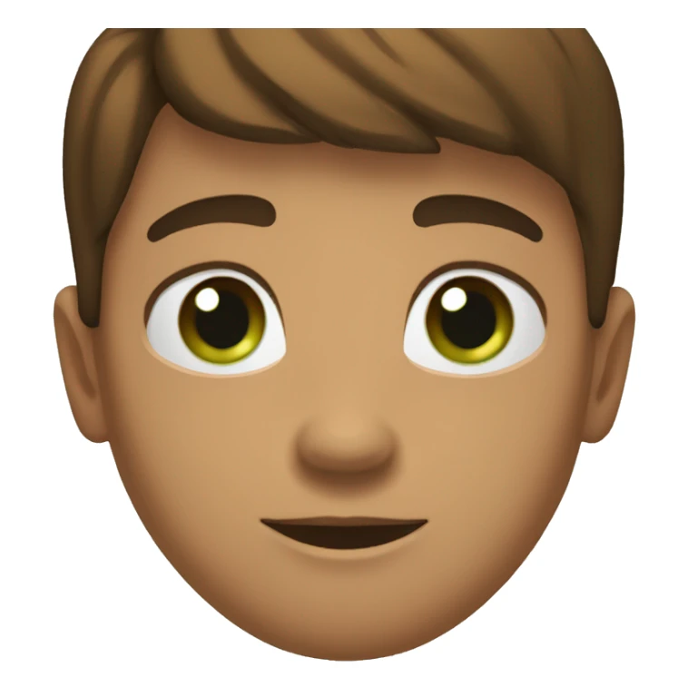 garçon de 20 ans, brun, yeux vert et marron, visage rond sticker