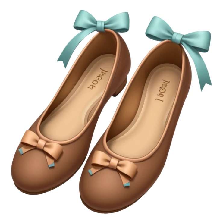 Brown ballerina shoes with bows sticker