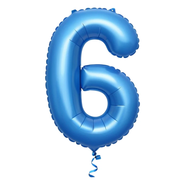 blue balloon with number 5 sticker