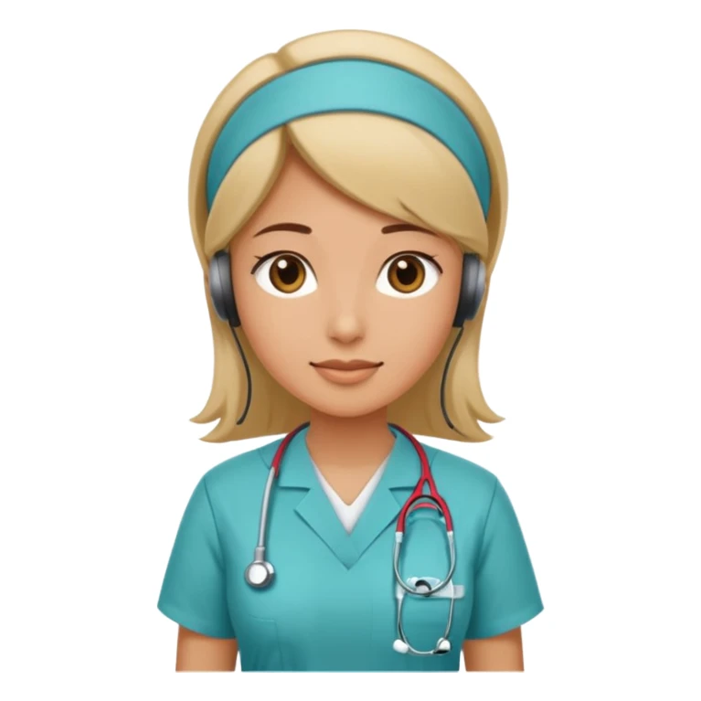 A female office worker who undertakes the work or tasks to respond to the customer's sales request, no head headsets or telephones. Can you add a medical background to better set the context? sticker