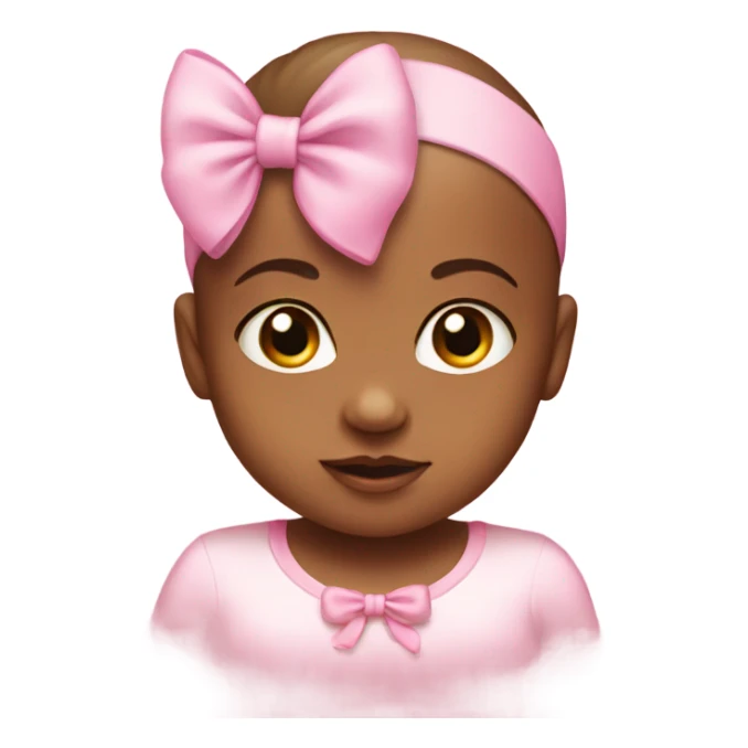baby with pink bow headband sticker