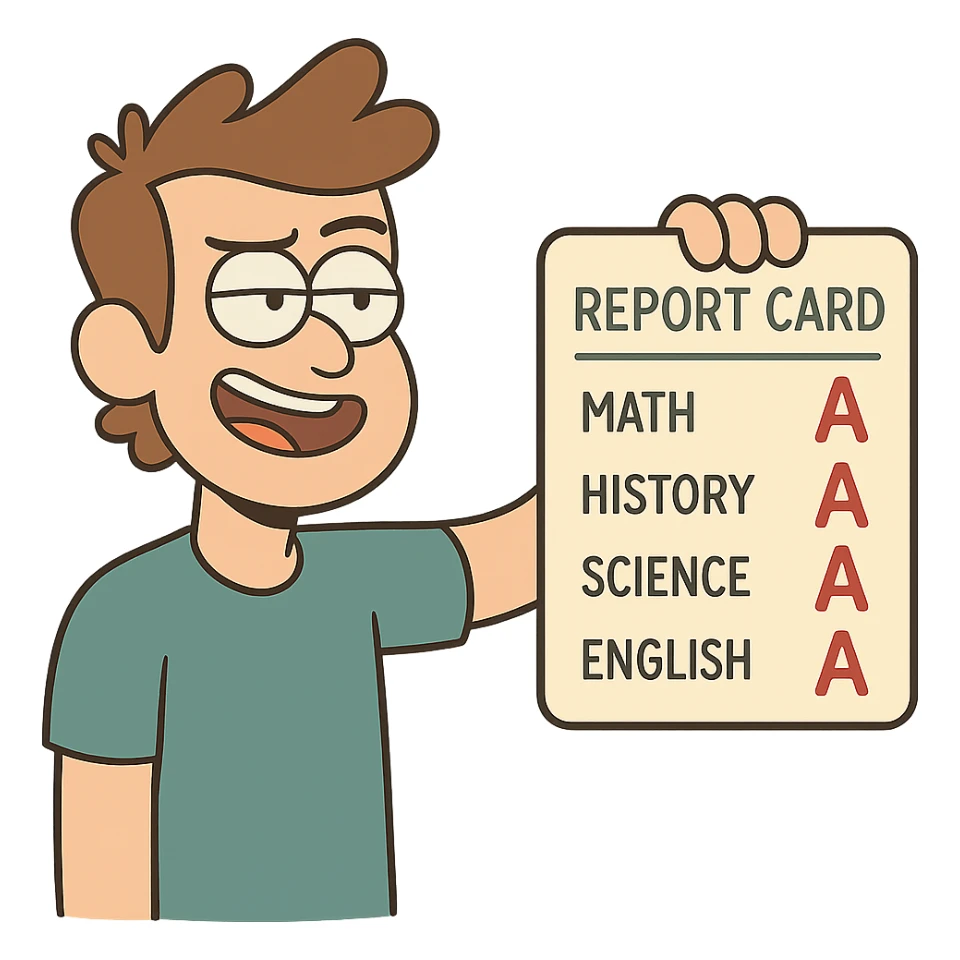 modern and minimal report card, soft colors, rounded edges sticker