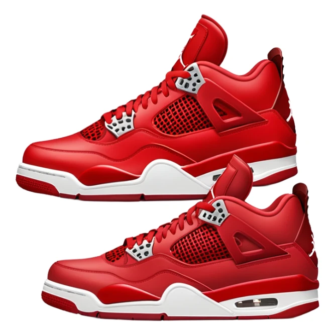  red air Jordan 4 dark red midsole red bottom red top red laces  sticker