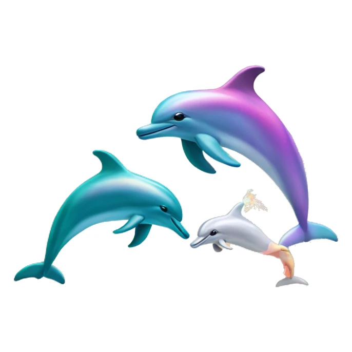 Dolphins and unicorns jumping over water with sunset sticker