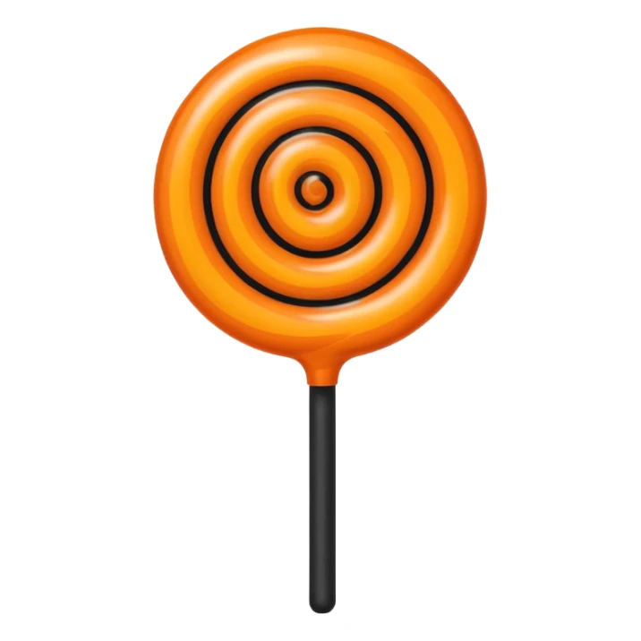   jeff koons style inflatable orange black swirl lollipop sticker