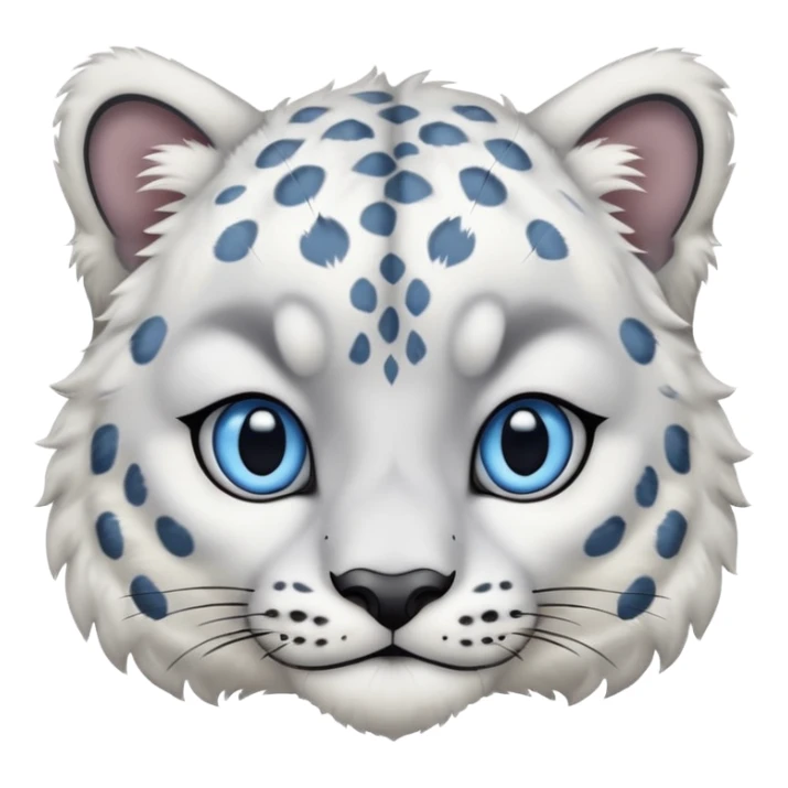 Deformed cute Snow leopard-Eyes are long and blue sticker