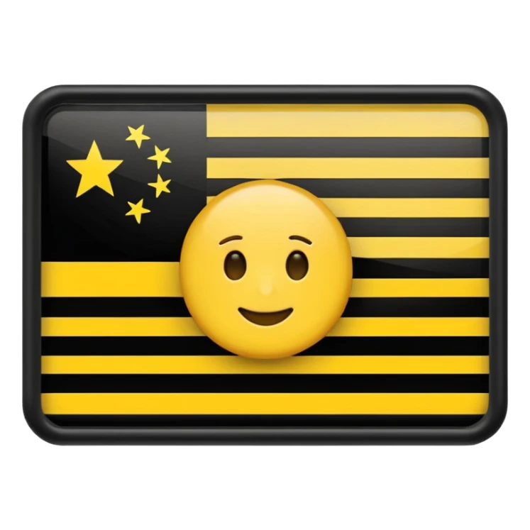 Create 2 yellow lined and 1 black lined flag emoji and put black line between yellow lines sticker