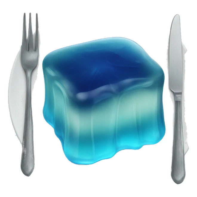 square blue jelly slab on plate sticker