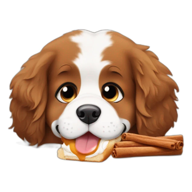 puppy bernese mountain dog eating cinnamon roll sticker