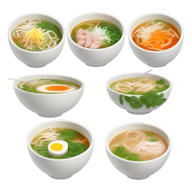 Appetizing bowl of pho soup ￼ sticker