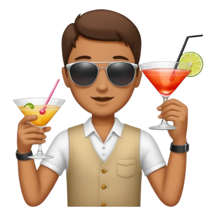On holiday with a cocktail in hand sticker