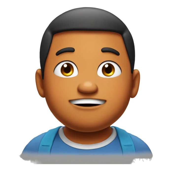 gian character in doaremon cartoon show with orange tshirt, fat face, overweight kid  sticker