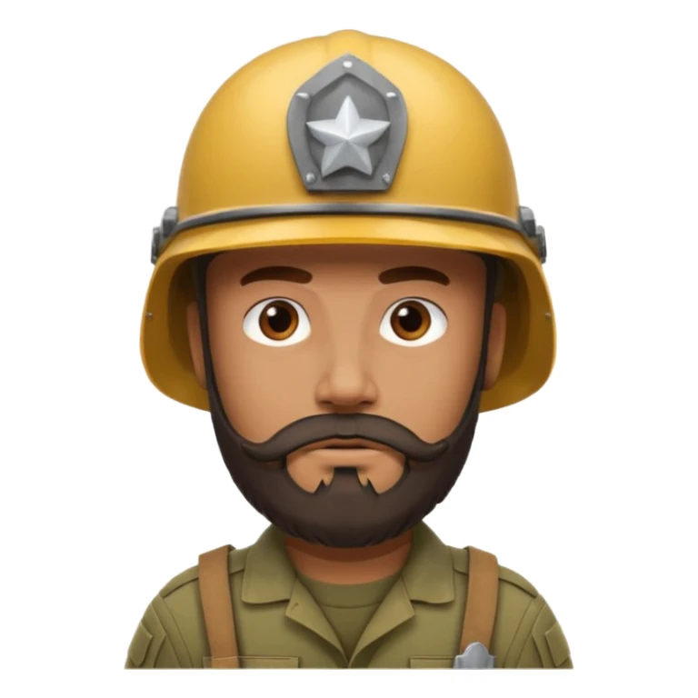 Soldier with thick brown beard and helmet.





























 sticker