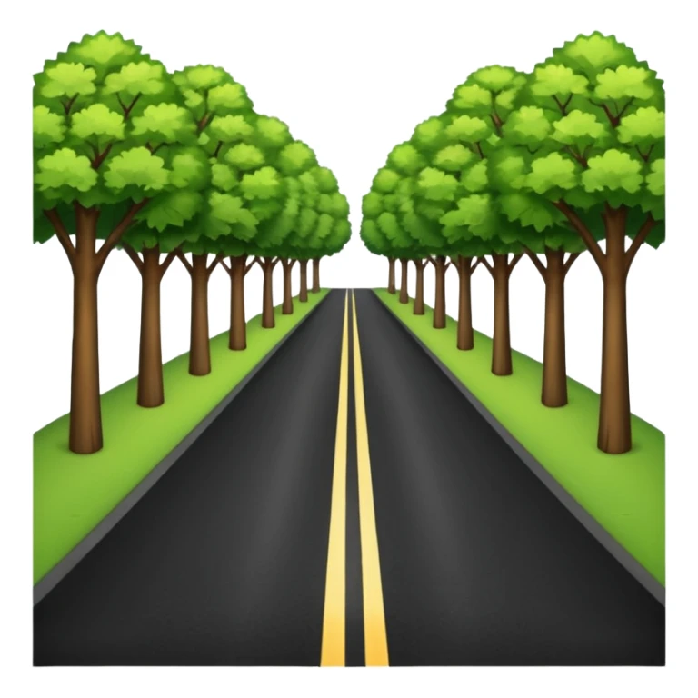 roadway with trees on the sides emoji sticker