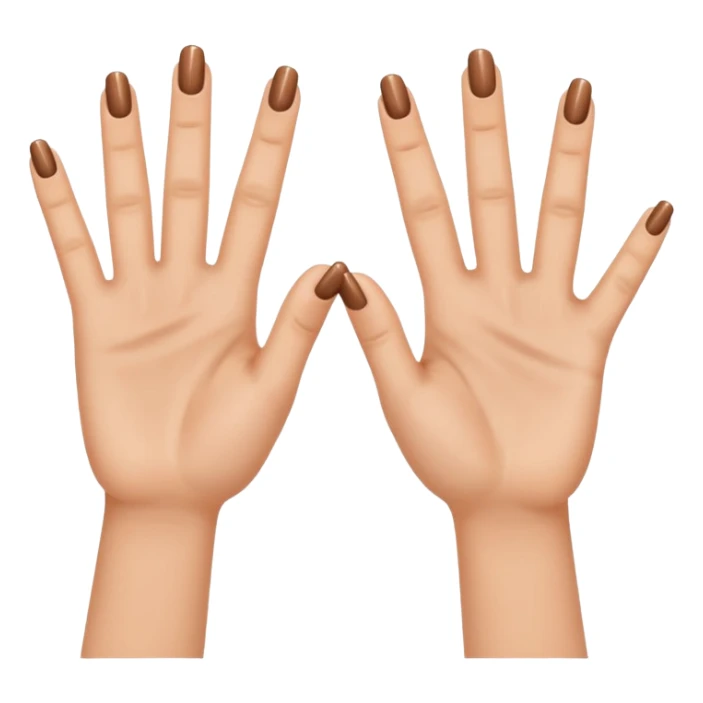 emodji de mains réaliste faisait un deux les doigt ont des ongles  sticker