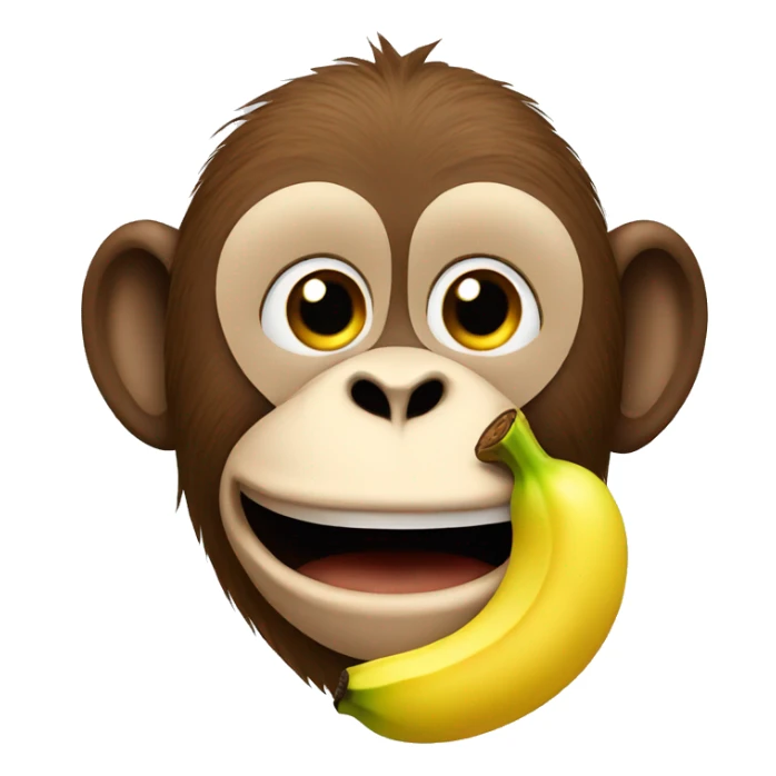 Monkey with a banana in his nose  sticker