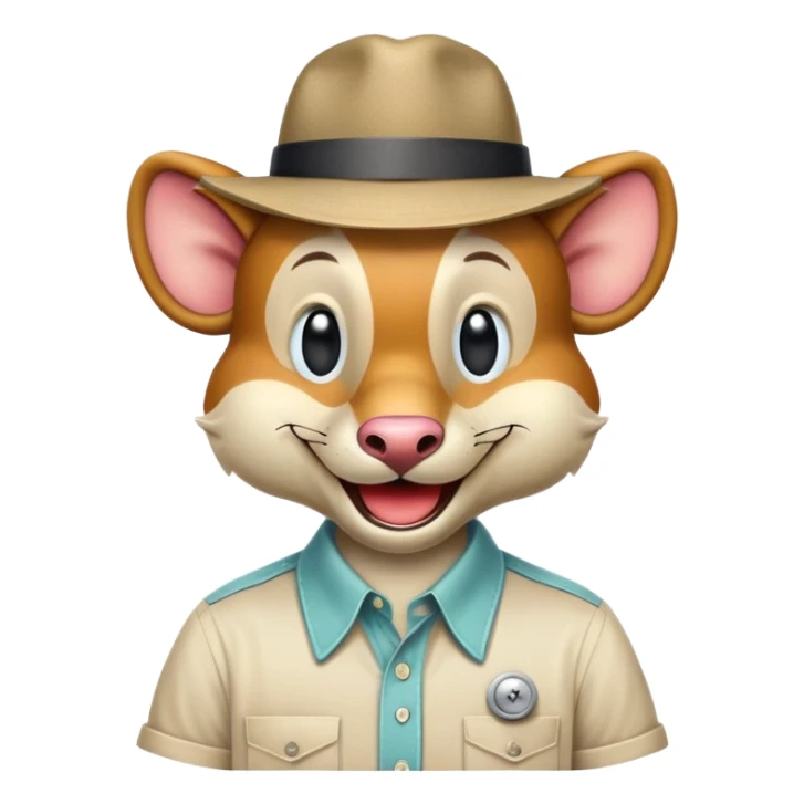 retro 1950s anthropomorphised animal head sticker