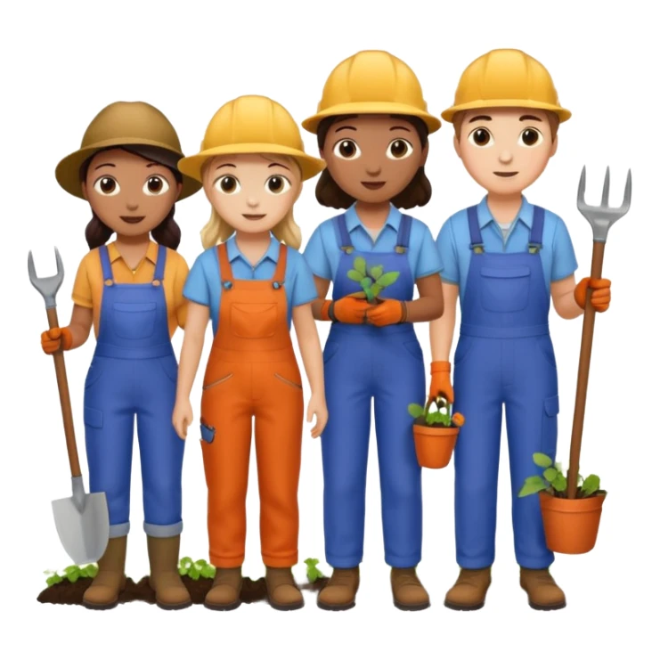 Make a photo of 5 project managers, specificly 3 girls and 2 boys, that are making project for improvment of the vineyard sticker