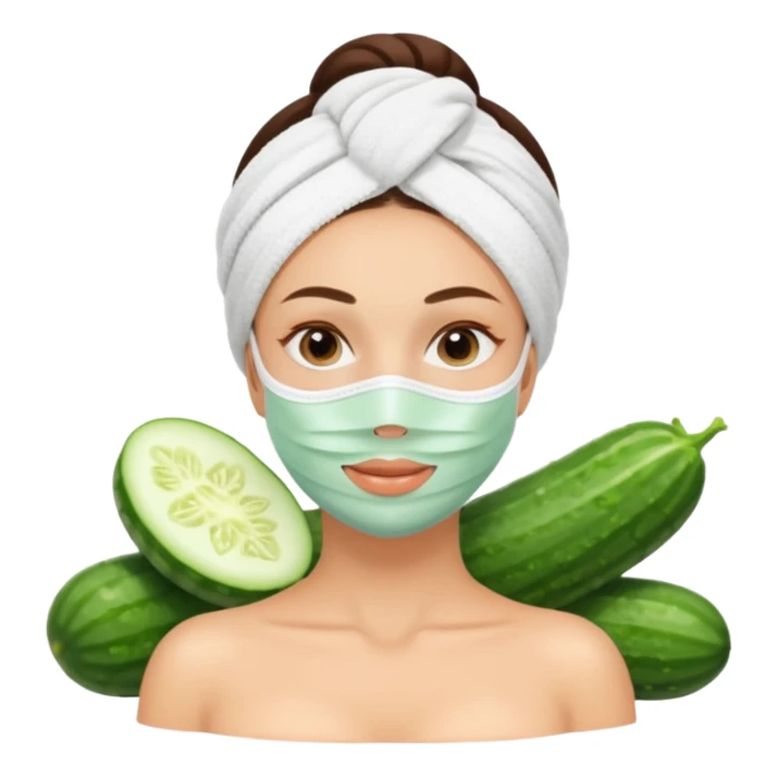 Lady with face mask spa beauty full face relaxing sticker