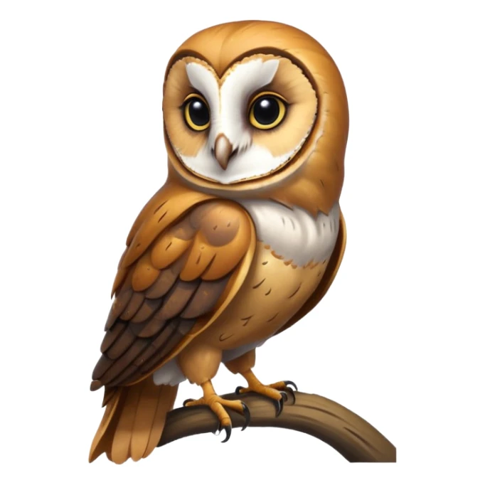 Dark barn owl with golden brown chest sticker