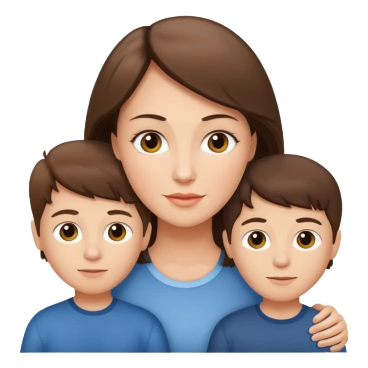  Light brunette beautiful mom with 3 sons sticker